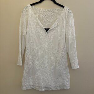 WHBM White Embroidered Tunic with Slip